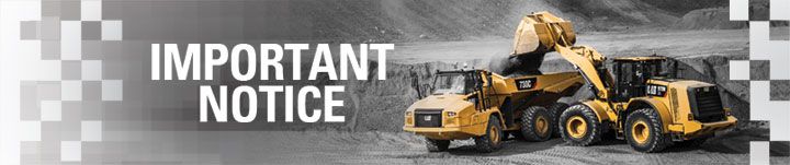 graphic featuring Carter Machinery equipment and the text "Important Notice"