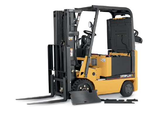 CAT forklift on white background