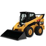 CAT skid steer loader on white background