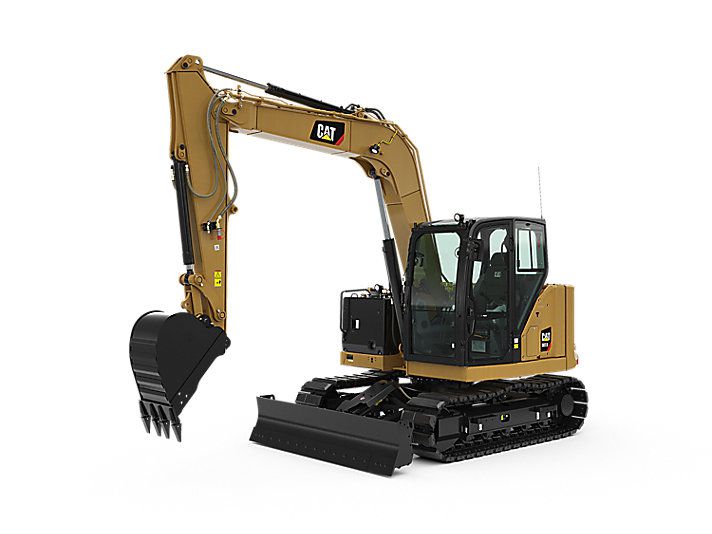 CAT 307.5 mini excavator on white background