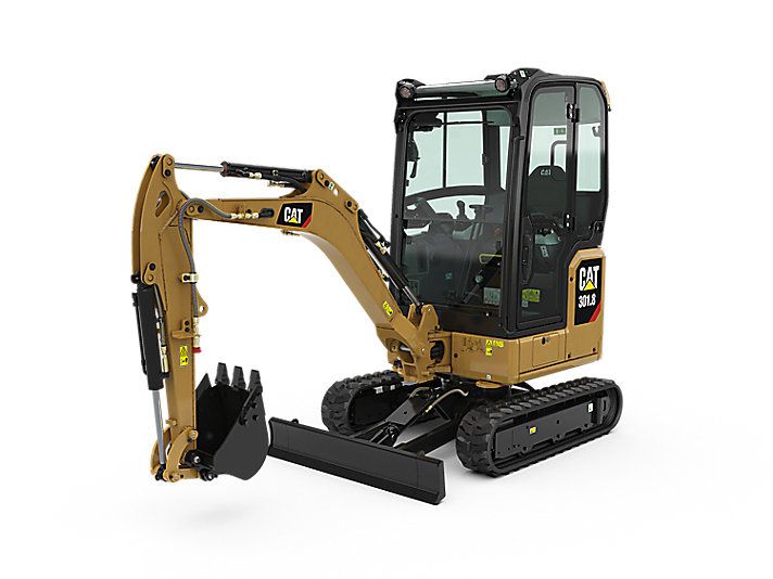 CAT 301.8 mini excavator on white background