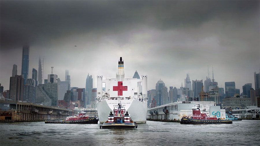 USNS Comfort in New York Harbor