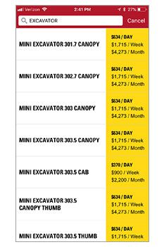 Cat Rental Store Manage Equipment Screenshot