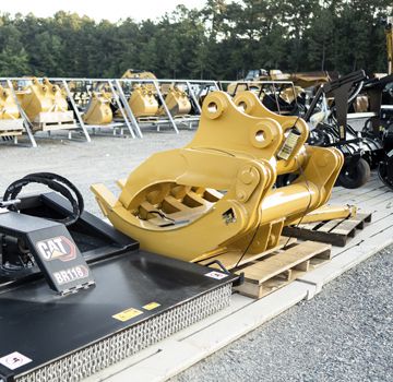 A variety of Cat heavy machinery attachments