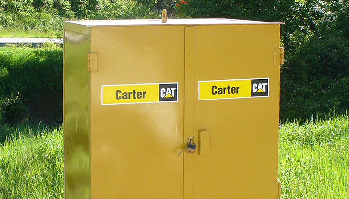 A yellow Carter Cat Drop Box