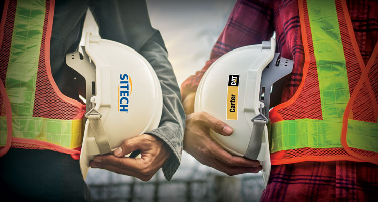 Sitech & Carter Machinery hard hats