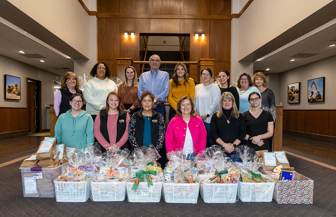 Carter Machinery Staff Easter Baskets Lobby