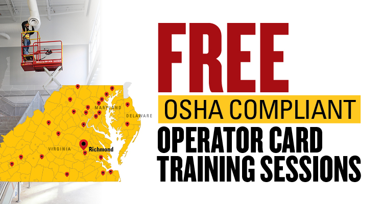 Free OSHA Compliant operator card training sessions in Richmond